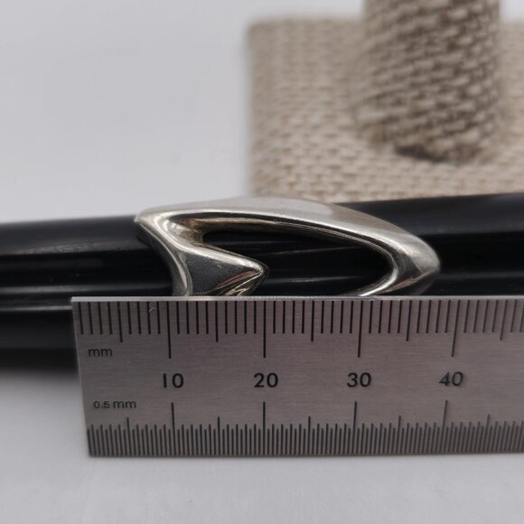 Size 6.75 Sterling Silver Thick Abstract Heart Heavy Ring A3482 - Picture 8 of 9